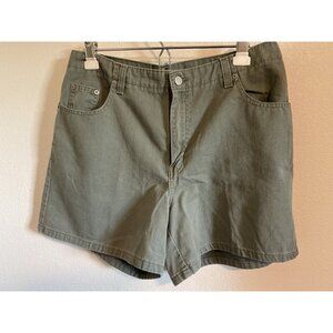 Faded Glory chino shorts Women Size 14 Average 32X5 Olive 100% Cotton